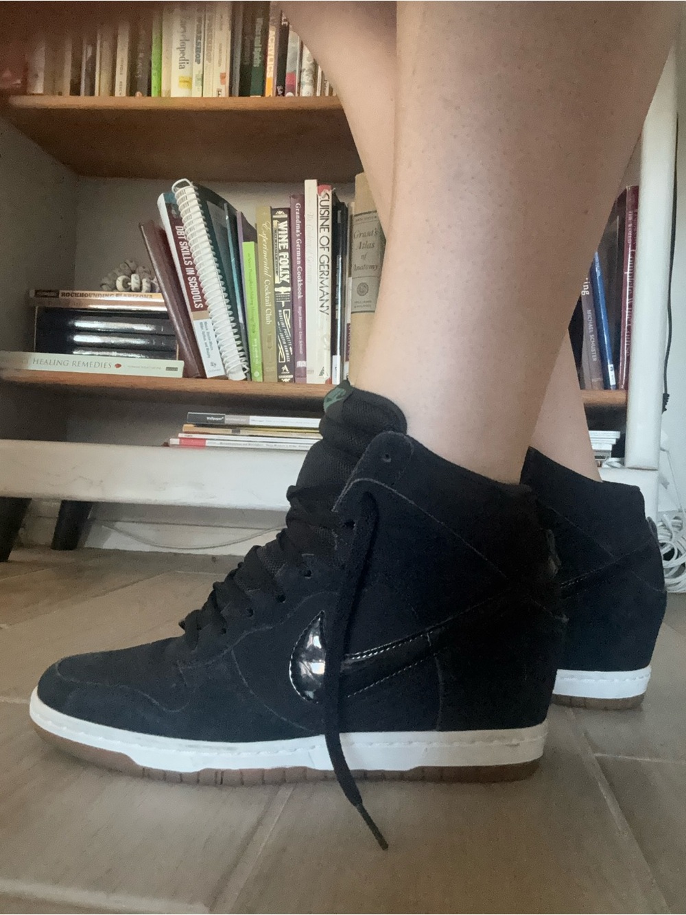 Nike Black Suede Wedge High-Top Boots